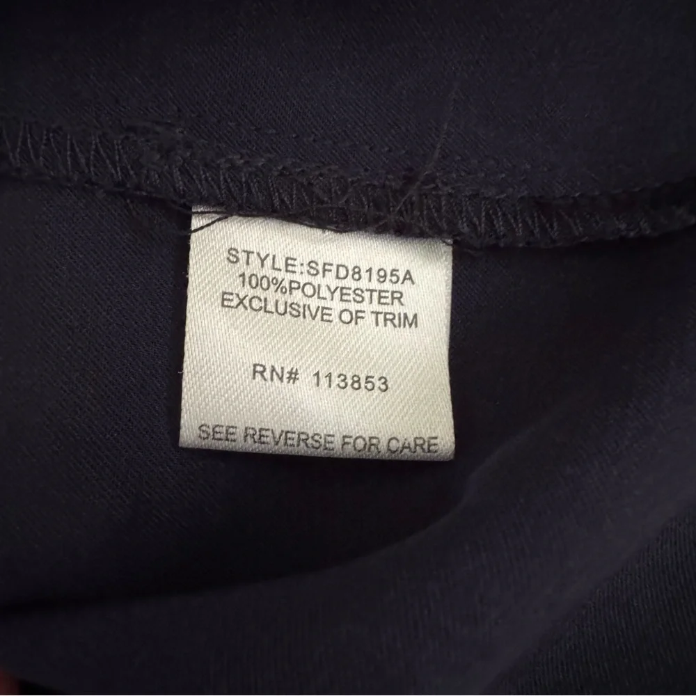 41 Hawthorn Blouson Roll Tab Sleeve Navy Blue Shirt Grommet Tie Dress Size L